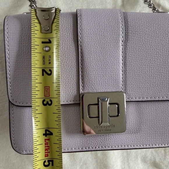 Kate Spade Phoebe Mini Flap Crossbody Bag Lilac Leather KK896 NEW - Picture 8 of 11